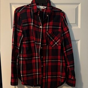 Old Navy Red and Black Plaid Shirt